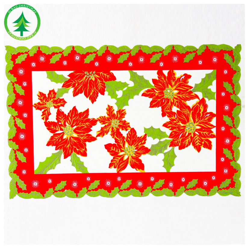 Christmas Dining-Table Decoration Christmas Dining Table Cushion Creative Christmas Printed Placemat Christmas Decorations Factory Direct Sales