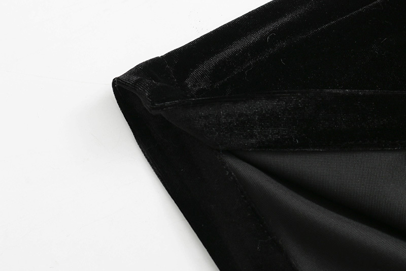 六月48-6145欧美时尚潮流风天鹅绒喇叭休闲裤