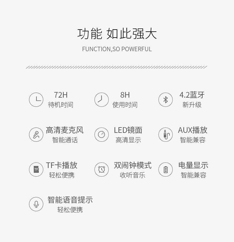 无线蓝牙音箱玻璃数字闹钟创意时钟户外智能插卡 电脑音响 低音炮