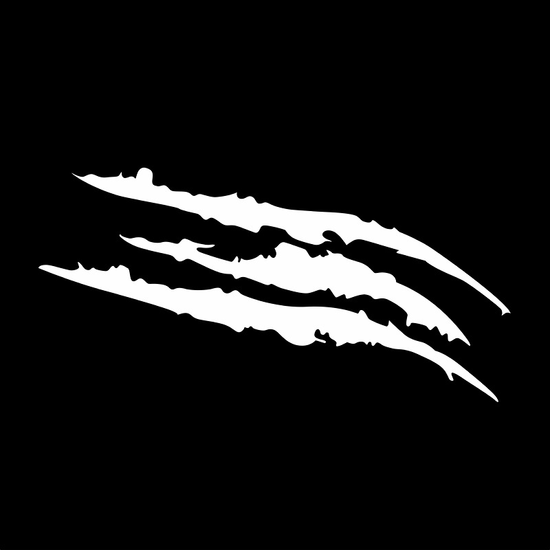 跨境直供新品车贴鬼抓手灯眉反光车贴40x12cm爪痕灯眉贴防水