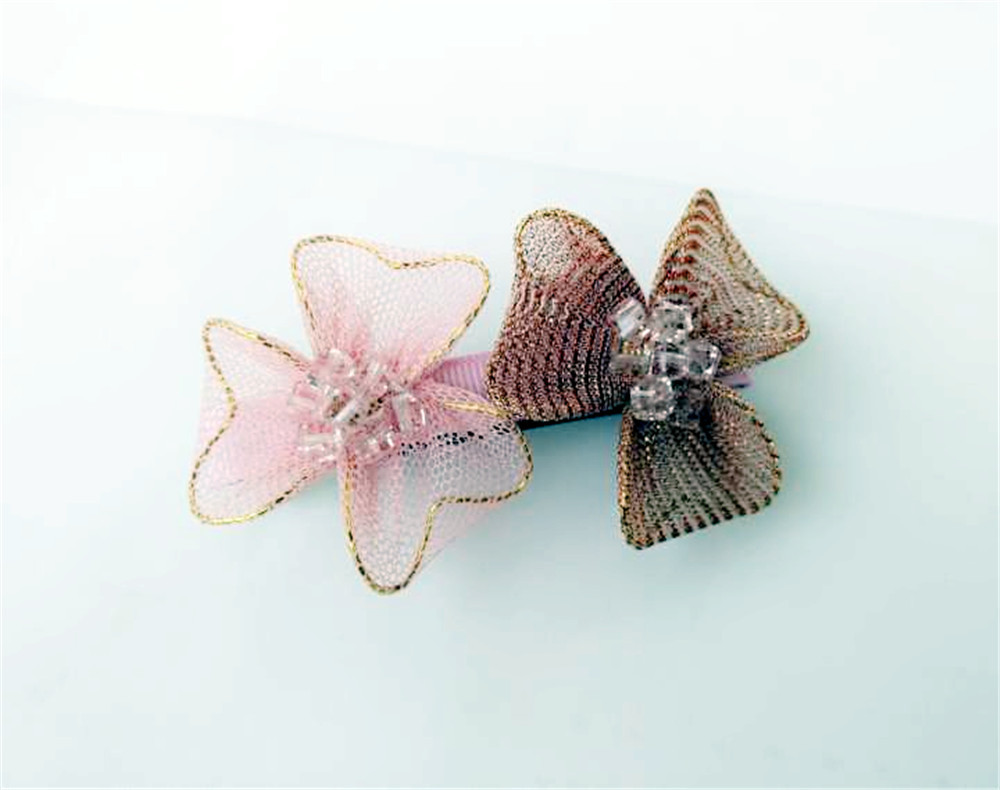 韩国韩版时尚小清新欧美网纱娟纱铁丝花朵爱心桃心发夹横夹弹簧夹