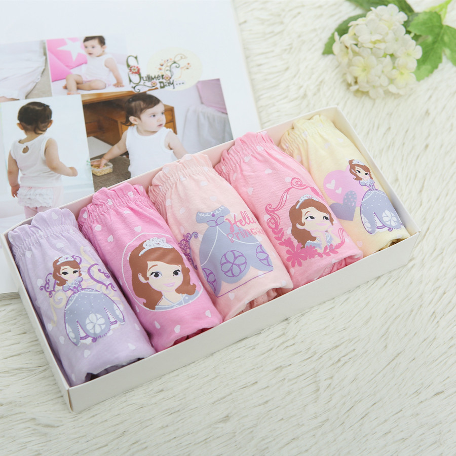 韩国纯棉儿童内裤淘宝热卖盒装可爱女童三角裤全棉卡通童内衣内裤