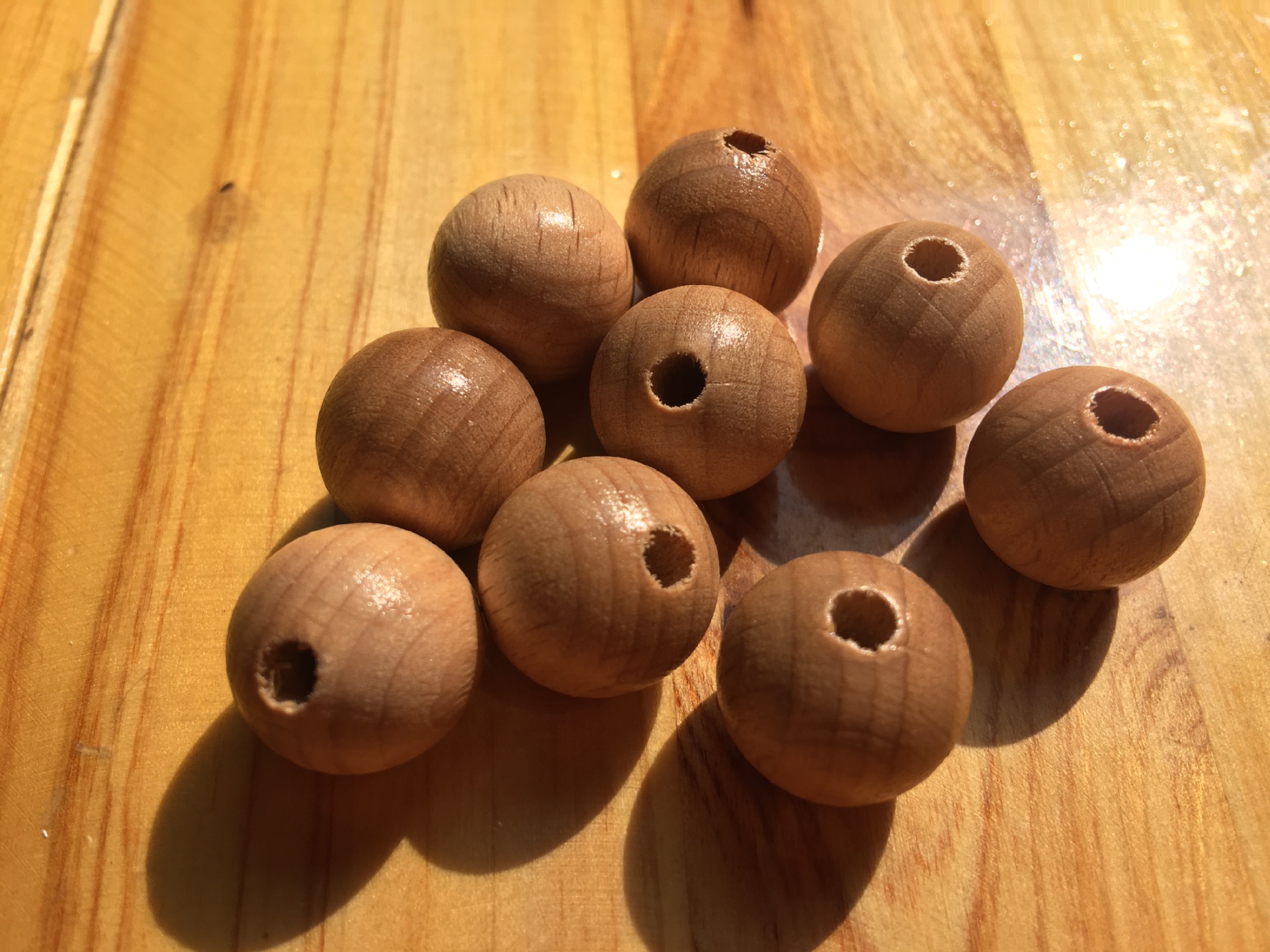 定制木制品木球大圆珠圆球荷木榉木半孔通孔无孔