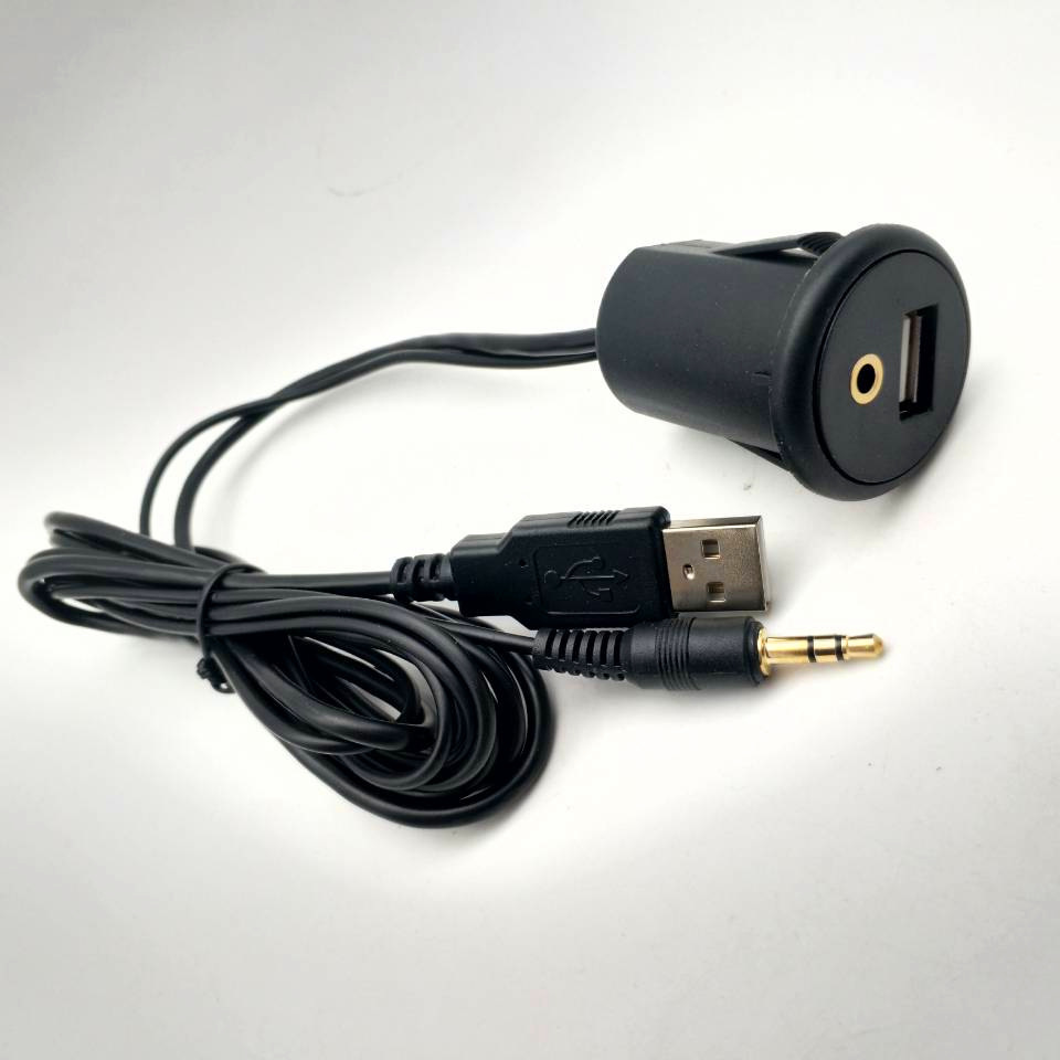跨境热销 单usb车载充电器圆形音频接口线长可以定制12-24v