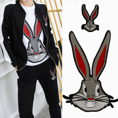 卡通时尚大中小号刺绣布贴服装辅料衣服裤子装饰兔子图案现货补丁