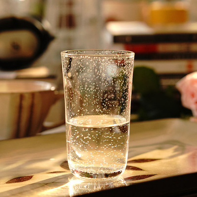 北欧气泡杯 可爱手工玻璃杯 果汁饮料早餐透明水杯子彩色牛奶杯
