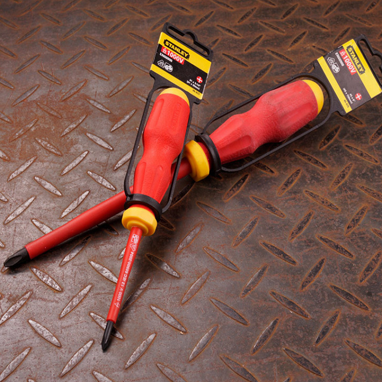 史丹利十字绝缘螺丝电工用绝缘螺丝刀起子改锥加磁螺丝批起子改锥