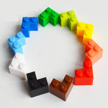甥乐玩具基础直角高砖积木2+1塑料小颗粒diy拼插散零件兼容100片