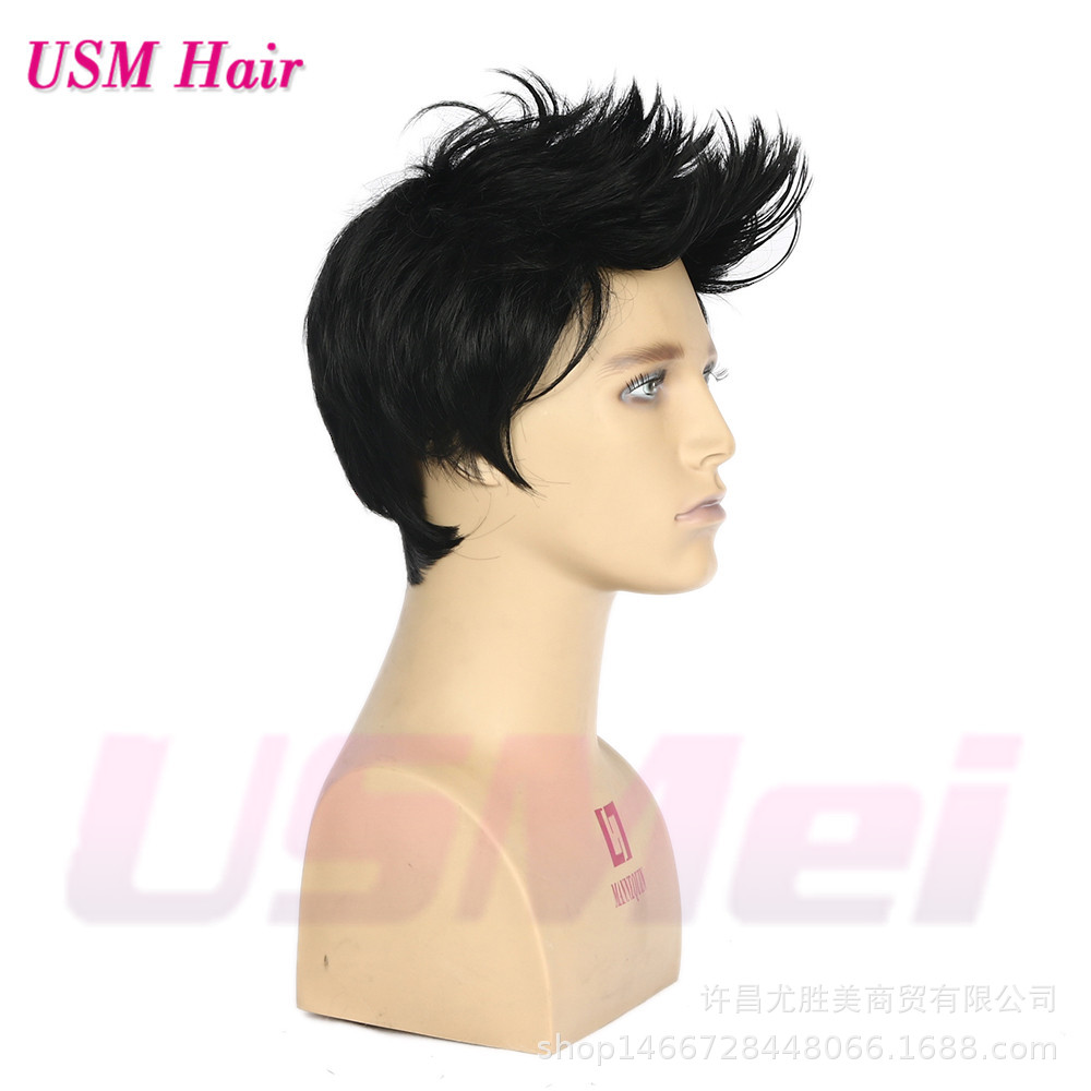 男士假发头套厂家批发代发 韩国小鲜肉短发毛刺头欧美尤胜美