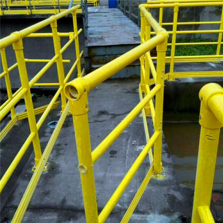 玻璃钢平台护栏玻璃纤维圆管护栏frp圆管隔离栏污水池栏杆