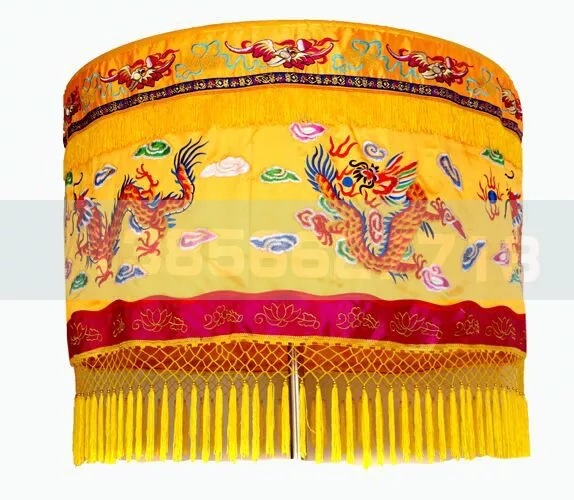 花轿轿子婚庆影视道具黄罗伞华盖伞面伞架绣双龙华盖龙凤伞面道具