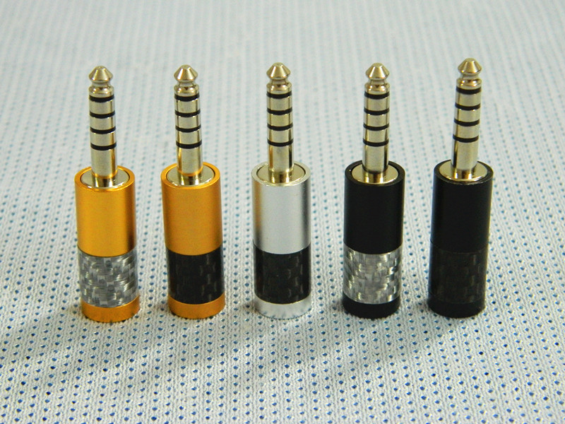 碳纤维4.4平衡插头 镀金钯铑白金款 5款颜色选择尾孔6.5mm