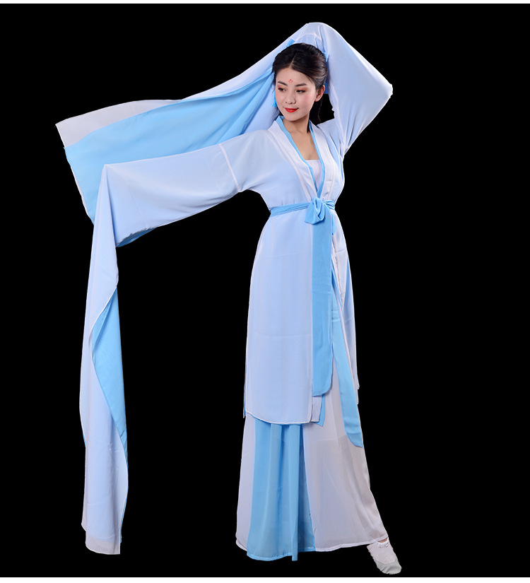 包邮孔子汉舞采薇舞蹈服装玫粉色水袖演出服嫦娥奔月古典汉服古装