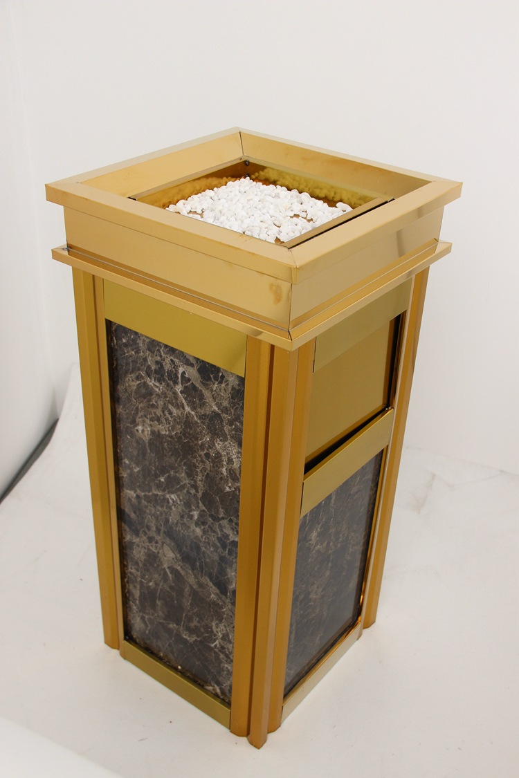 批发高档酒店用品仿大理石垃圾桶 酒店宾馆大堂垃圾桶不锈钢烟灰