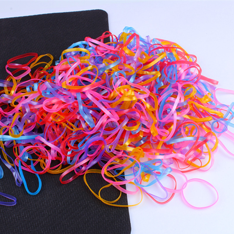 彩色橡皮筋儿童女生编辫子皮筋头饰饰品扎辫子皮筋发圈一次性皮筋