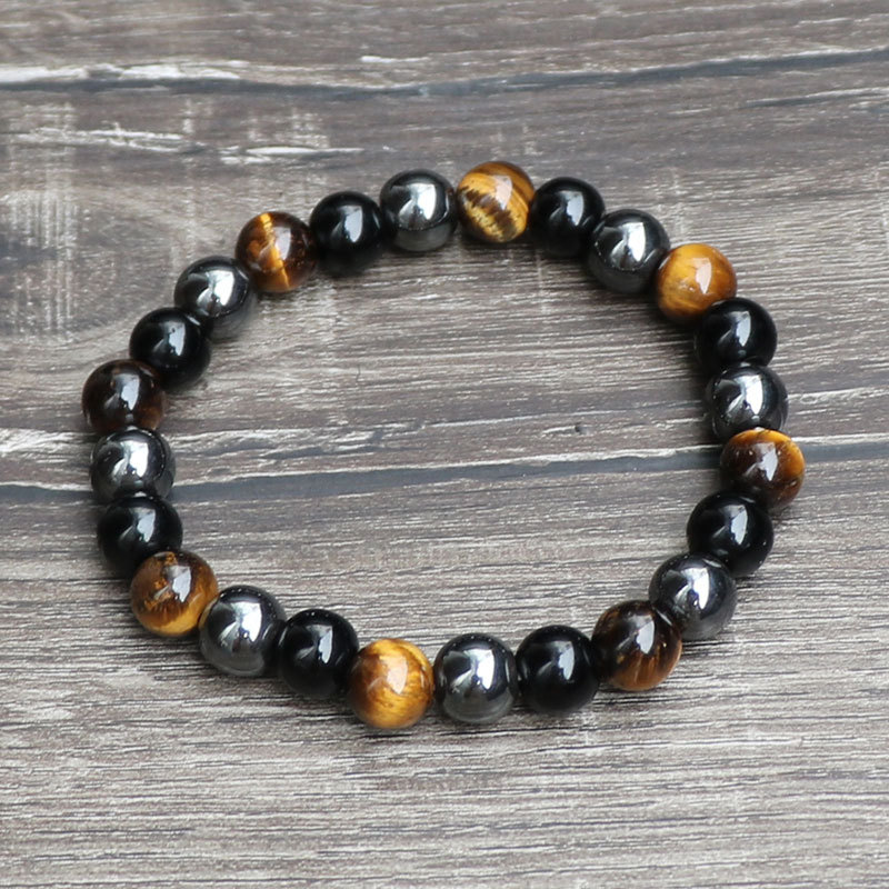 Tiger Eye Stone Bracelet Imitation Agate Beaded Hand String