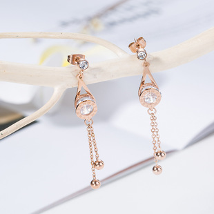 耳钉 锆石 水滴