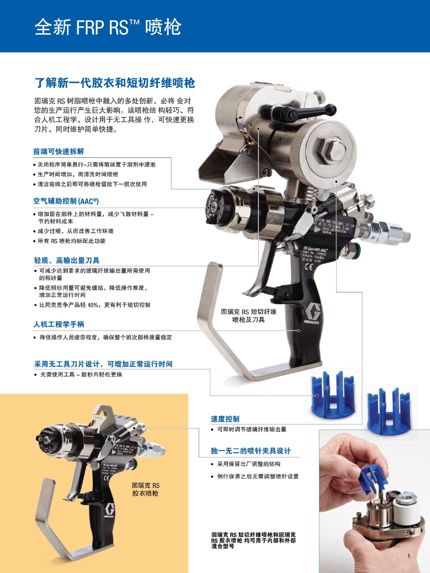 固瑞克短切纤维树脂喷涂系统 frp喷枪喷射设备 graco玻璃钢喷涂机