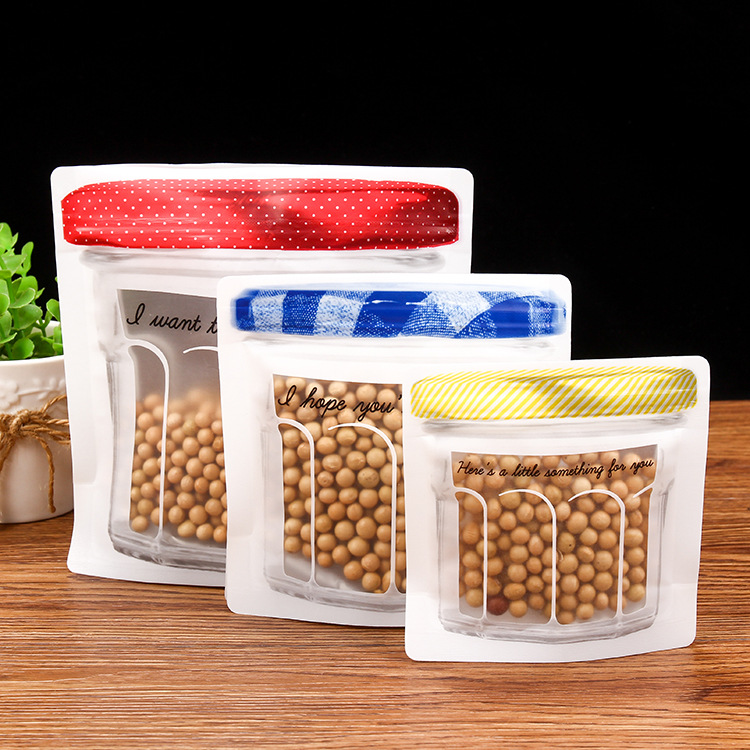 食品包装袋定做 塑料拉丝磨砂自封拉链袋 干果休闲食品自立袋