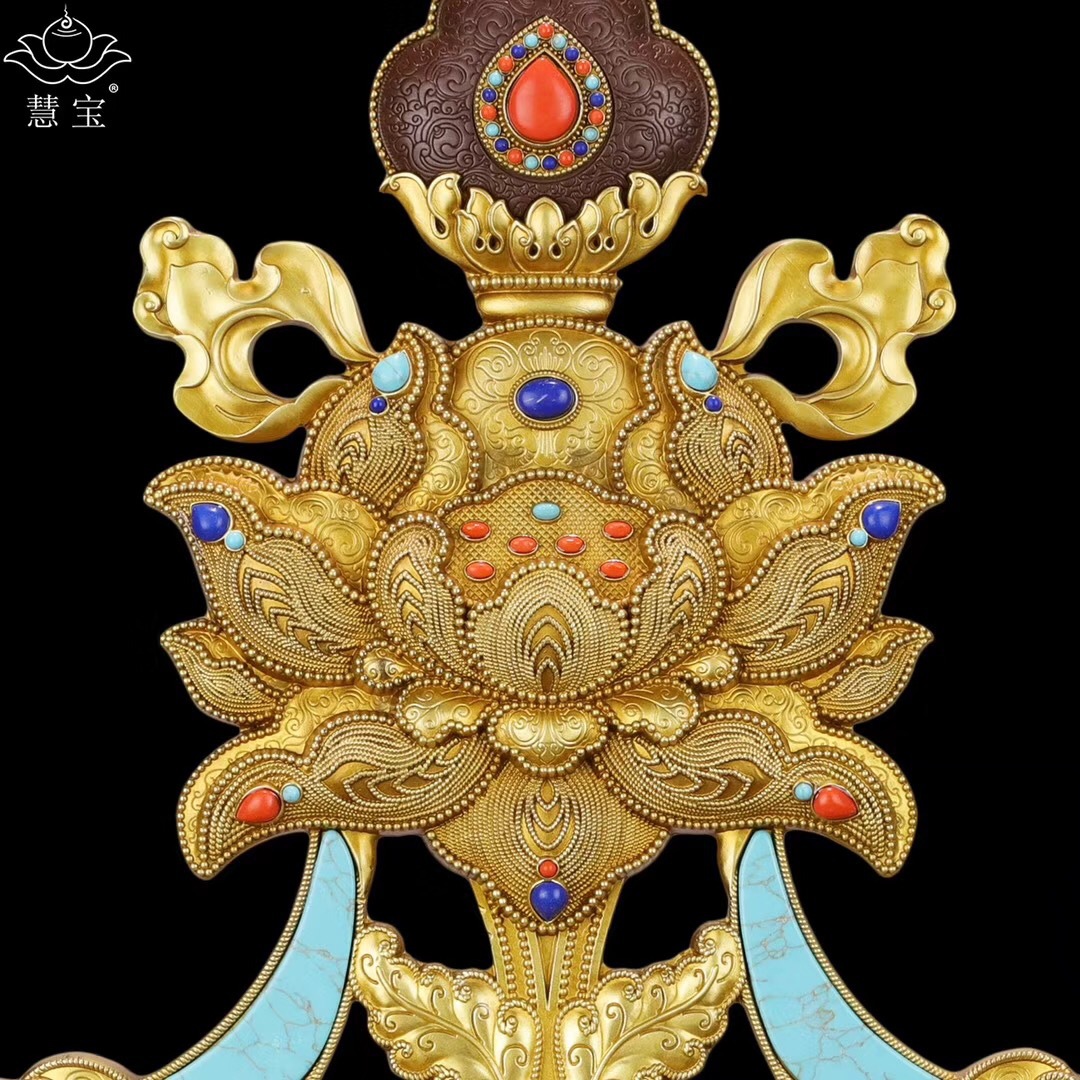 供摆件纯铜八吉祥法器供供品八宝吉祥中号