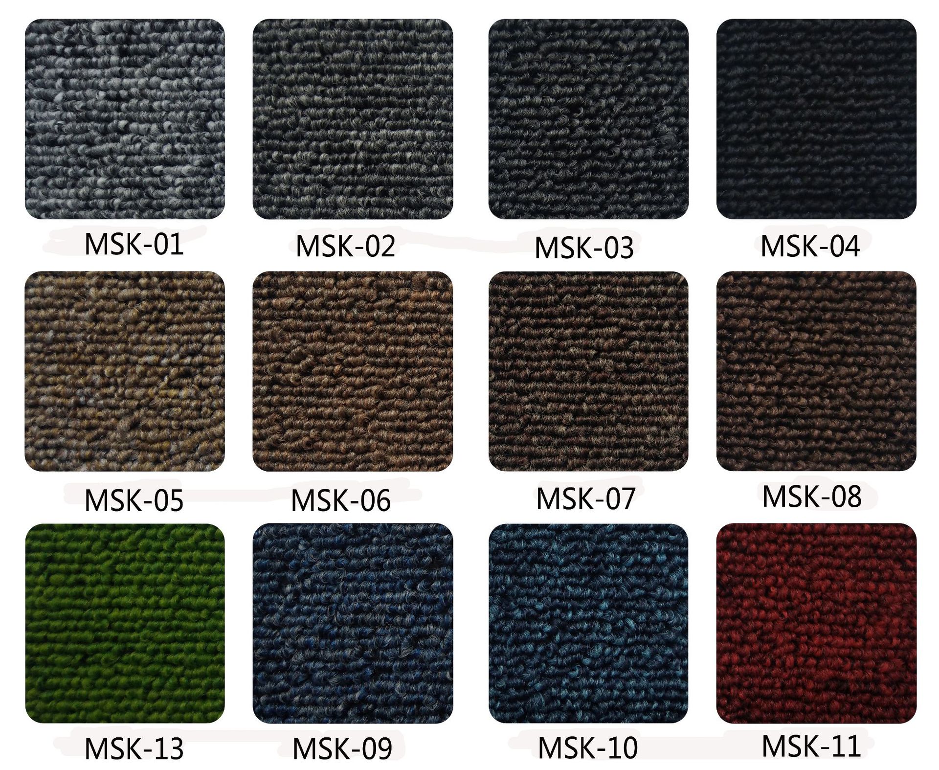 厂家推荐夏季款dy10-msk-01沥青底方块毯商用小平圈拼接方块地毯