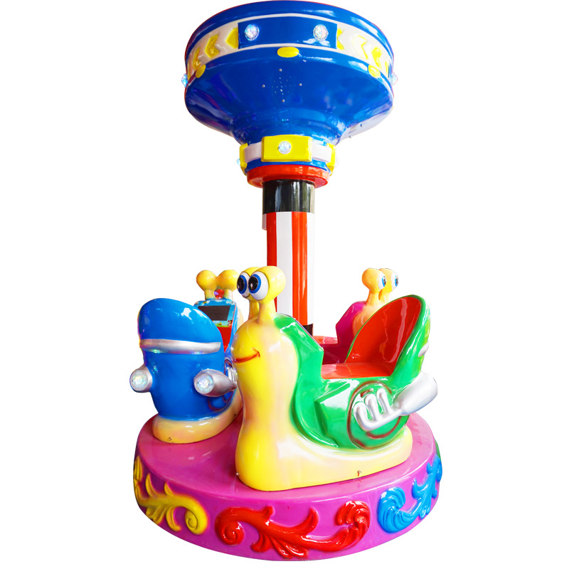 电玩城儿童游乐园3人蜗牛旋转马摇摇车游戏机大型游乐设备厂家