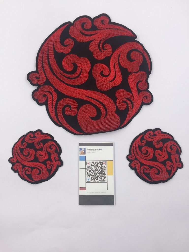 古典圆形团云图腾祥云花纹刺绣布贴民族女装女裙外套开衫diy辅料