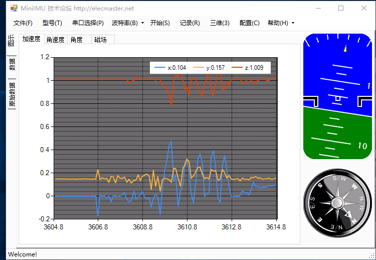 六轴加速度陀螺仪带外壳无线串口蓝牙姿态测量角度传感器bwt61pcl