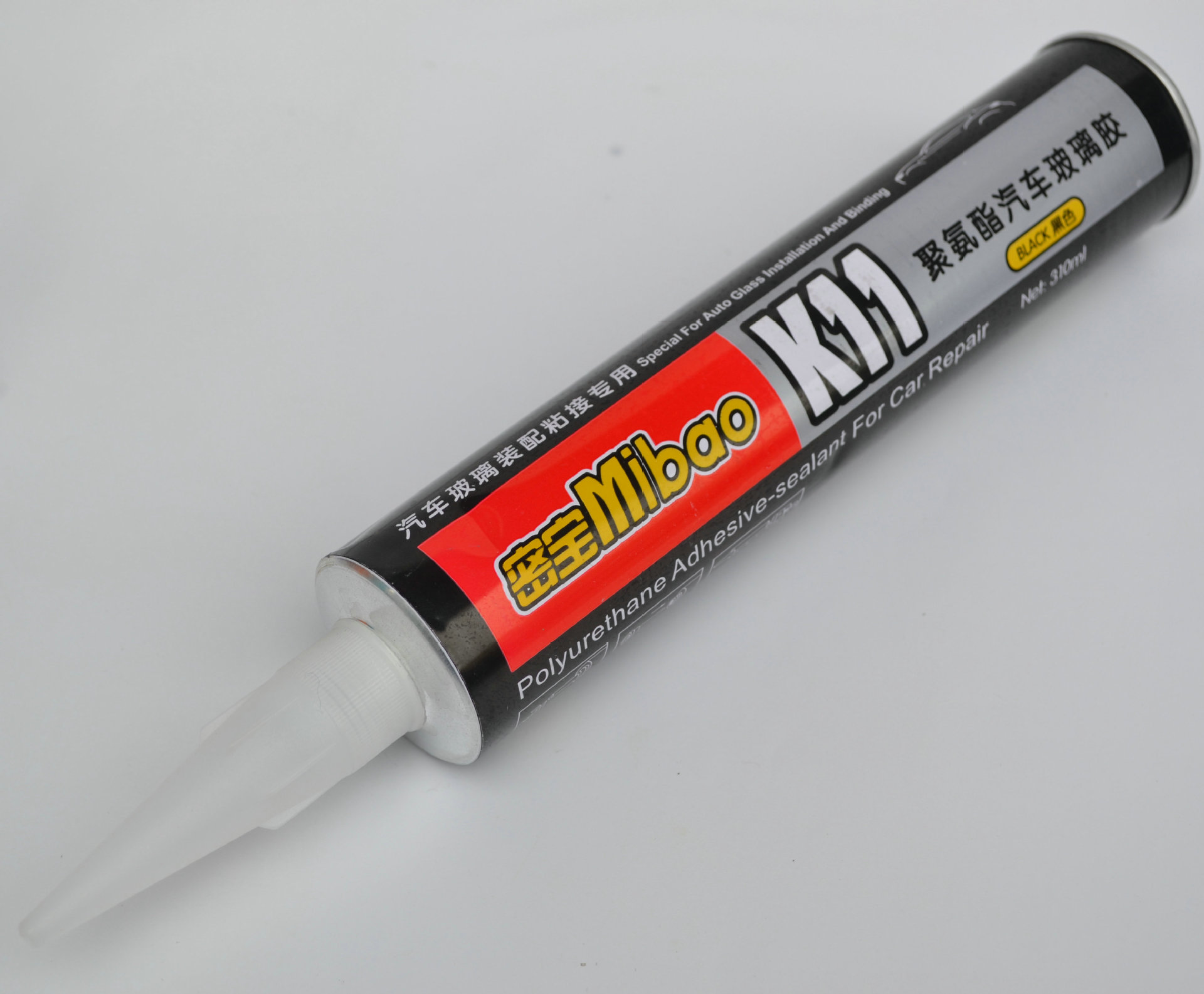密宝聚氨酯汽车玻璃胶k11黑色胶 玻璃装配 维修 粘接胶水 310ml