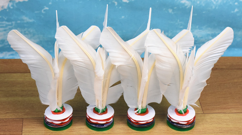 毽子羽毛儿童大白毽子球鹅毛成人健身毽球中小学生训练四毛白毽球