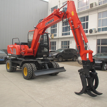 厂家直销轮胎式挖掘机抓木机多功能拾装机价格 经济高效 内置空调