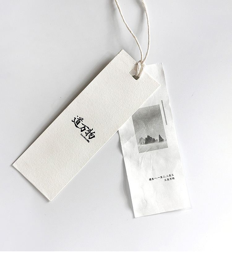 高档简约服装吊牌 中国风格吊牌设计 文艺女装吊卡定制 标签订做