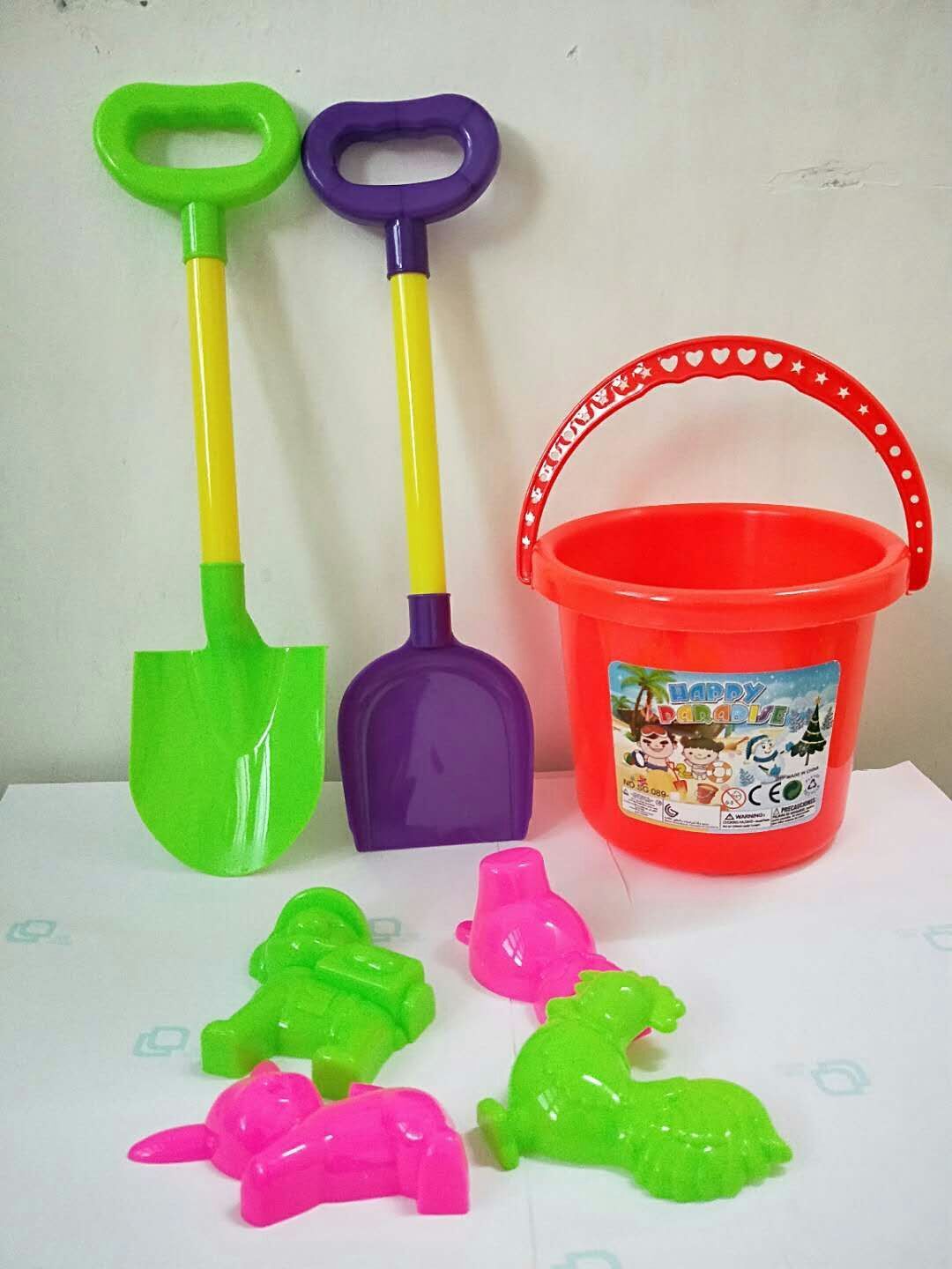 热销沙滩玩具儿童沙滩戏水玩沙玩具沙滩桶套装 玩沙户外玩具7件套