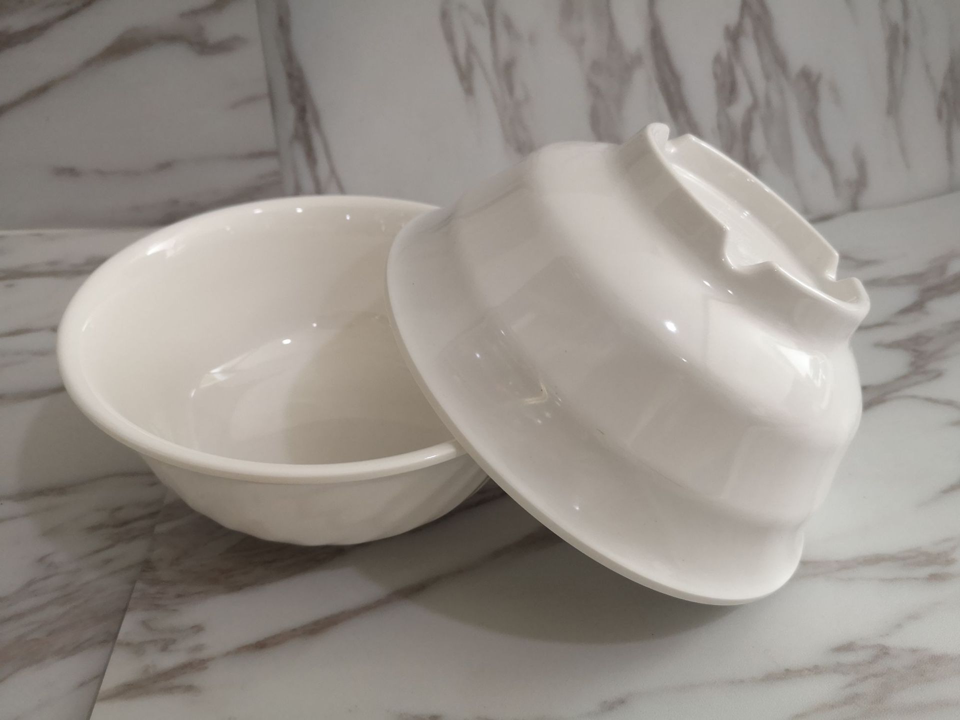 密胺餐具食堂碗白色面碗快餐饭碗馄饨碗可定制