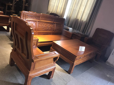 国色经典安哥拉花梨木花梨色一台一文福椅配四情人椅