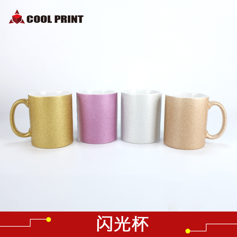 Thermal Transfer Cup Consumables Wholesale Ceramic Blank Mark Coating Gift Frosted Surface round Handle Flash Cup DIY