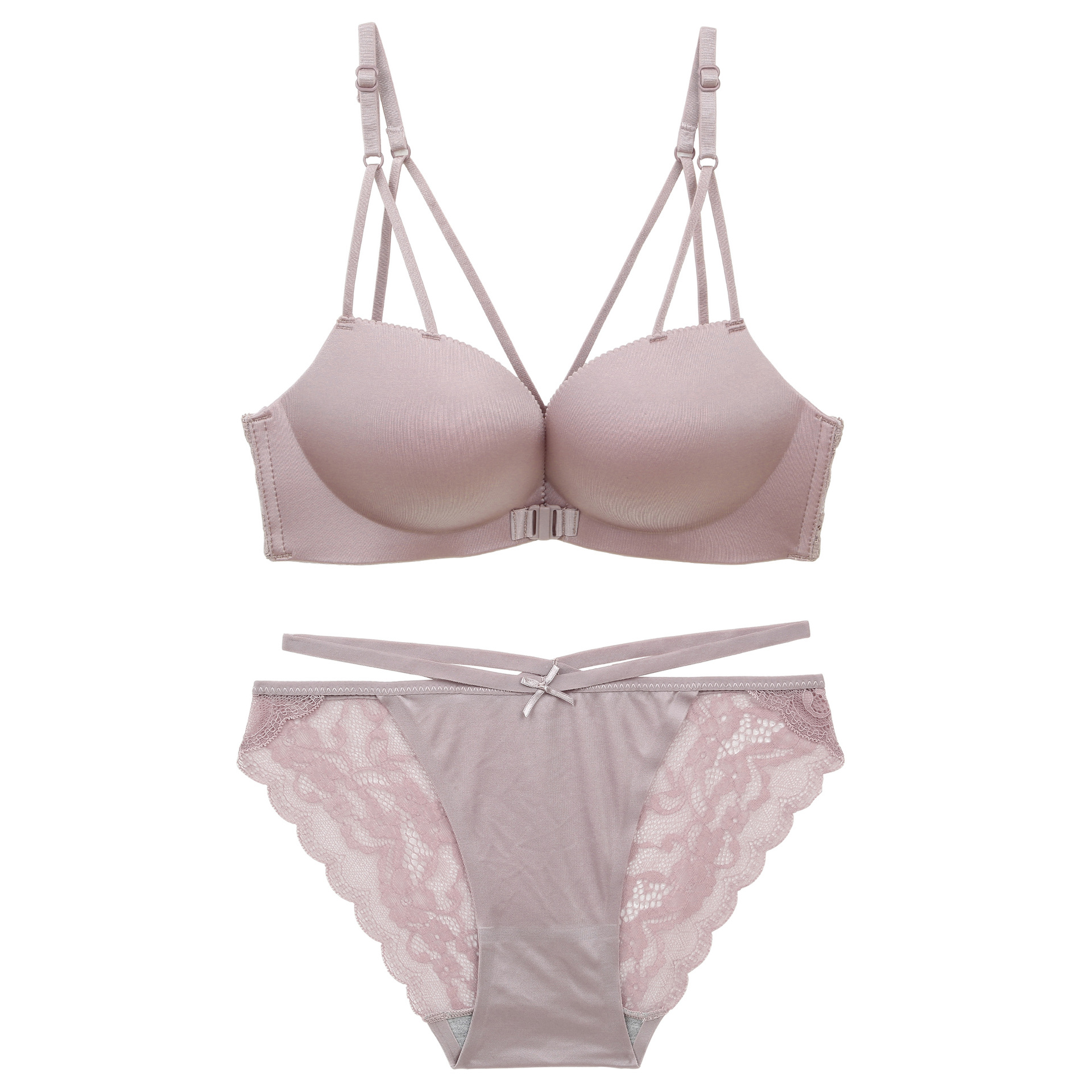 3511#性感女士内衣前扣美背聚拢中厚杯无钢圈聚拢内衣 文胸套装