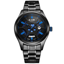 时尚NO-001光波防水节能环保光电手表光能 6.11男士钢带手表