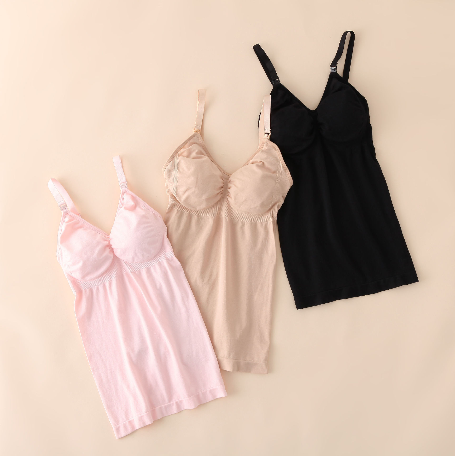 产后哺乳背心无钢圈 无缝塑身吊带 免穿胸罩防下垂喂奶衣束身修身