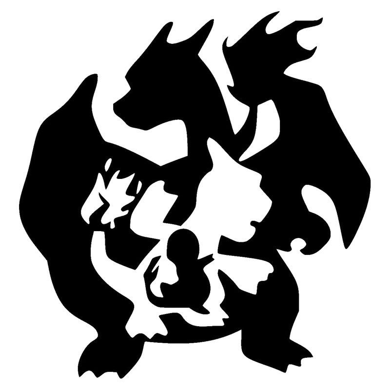 神奇宝贝精灵宝可梦系列之喷火龙小火龙款汽车车贴不干胶装饰贴