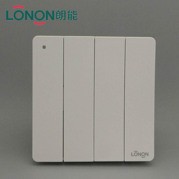 朗能开关lonons8系列雅白色插座面板86型四开单控正品开关