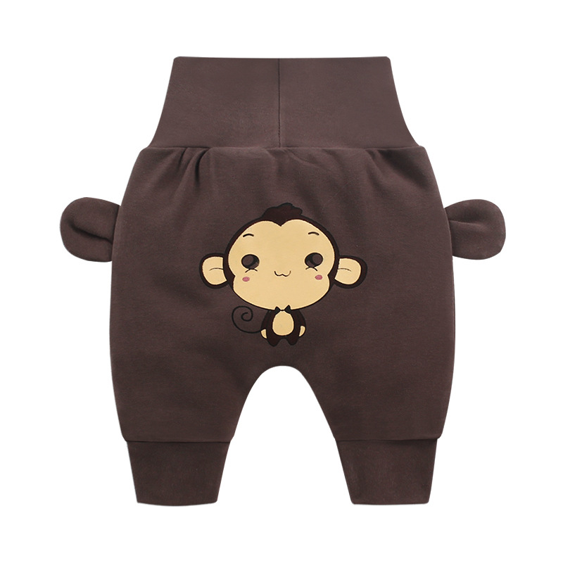 2023 Baby Pants Spring and Autumn New Boys and Girls Bottom-Enlarged Pants Baby High Waist Belly Protection Pants Children's Casual Trousers Tide