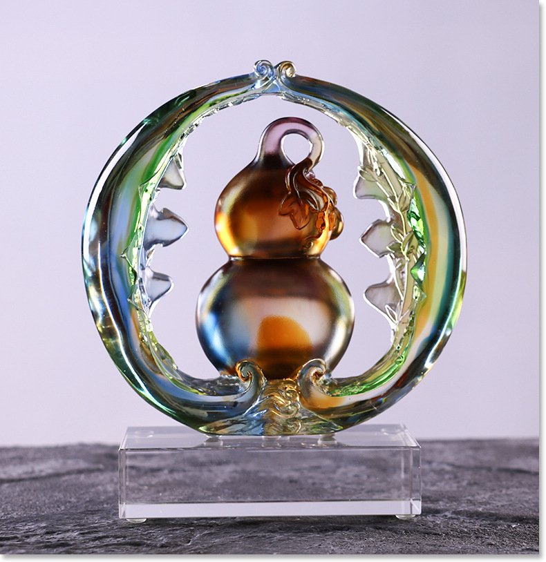 福禄双至琉璃葫芦摆件工艺品老人贺寿礼品圆满祝福礼物