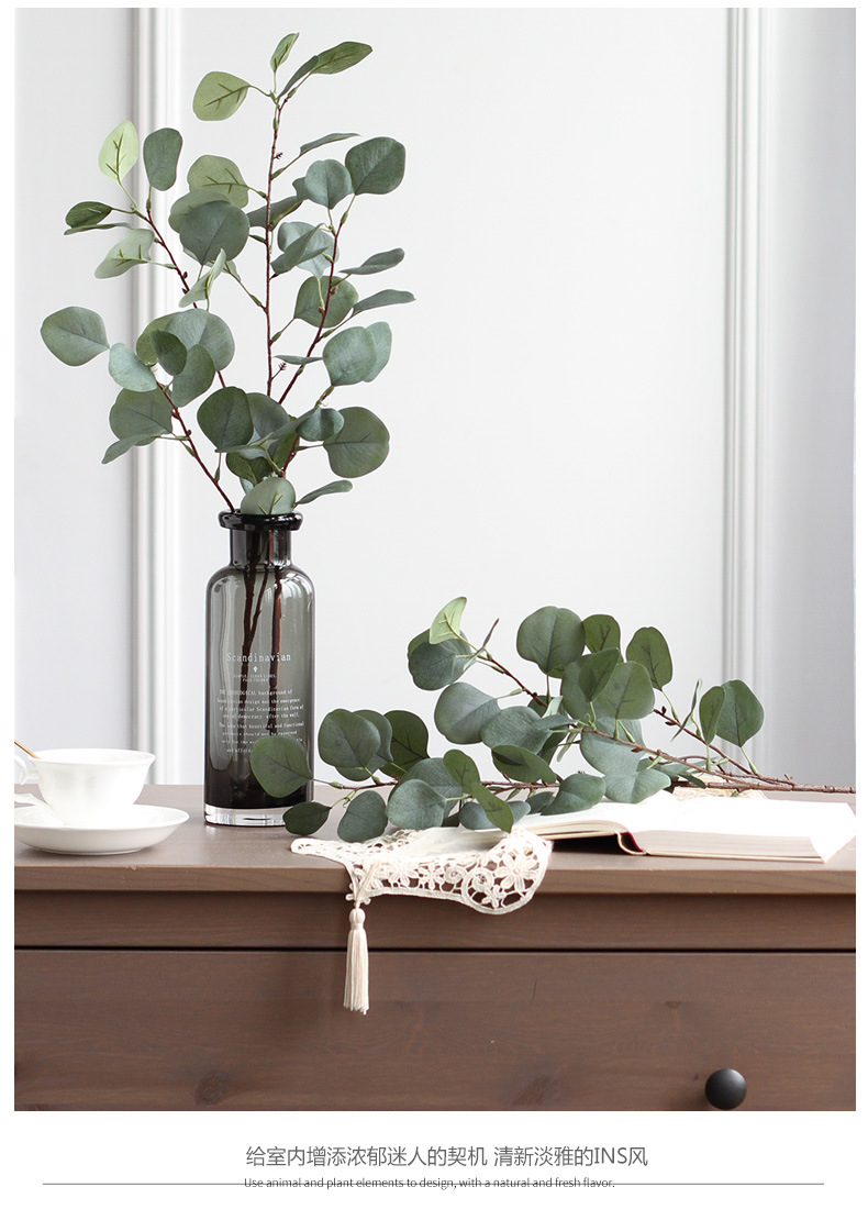 仿真尤加利叶圆叶桉树叶金钱叶仿真绿植森系婚礼婚庆插花配叶