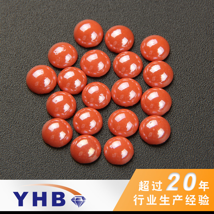 Factory Wholesale Ceramic Pearl Rhinestone Non-Fragile Deep Orange Glue Ceramic Drill 5mm Clothing Accessories Manicure Jewelry