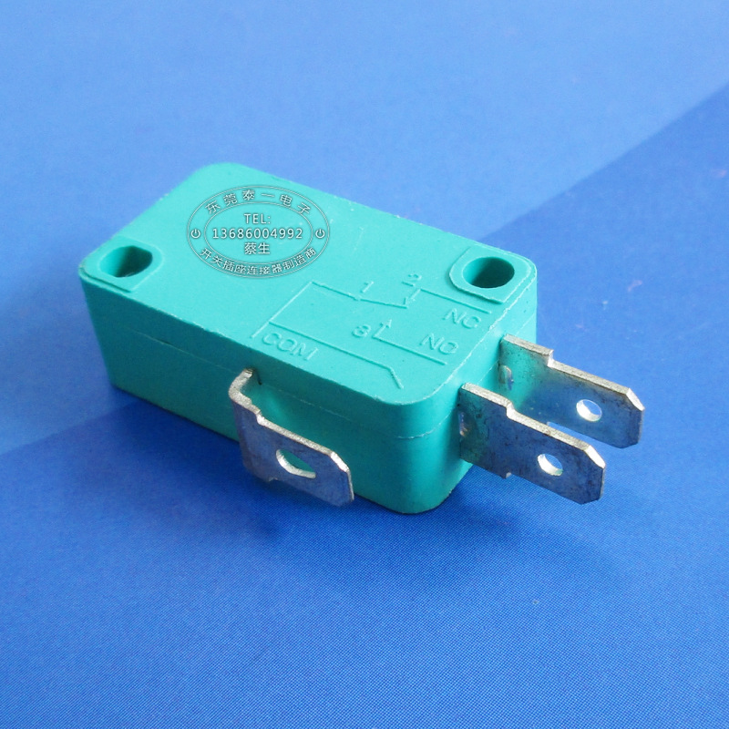 281610大行程开关绿色胶壳银电触点165a大电流微动开关kw70s