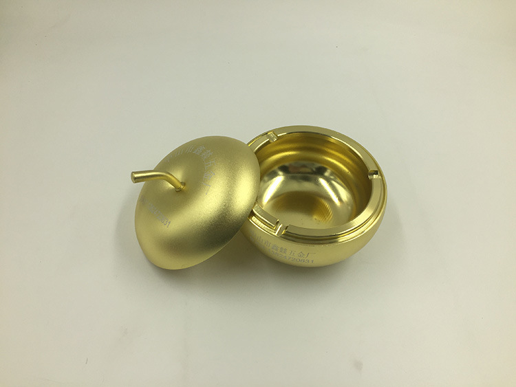 创意烟灰缸全铝烟灰缸金色苹果型烟灰缸无烟烟灰缸