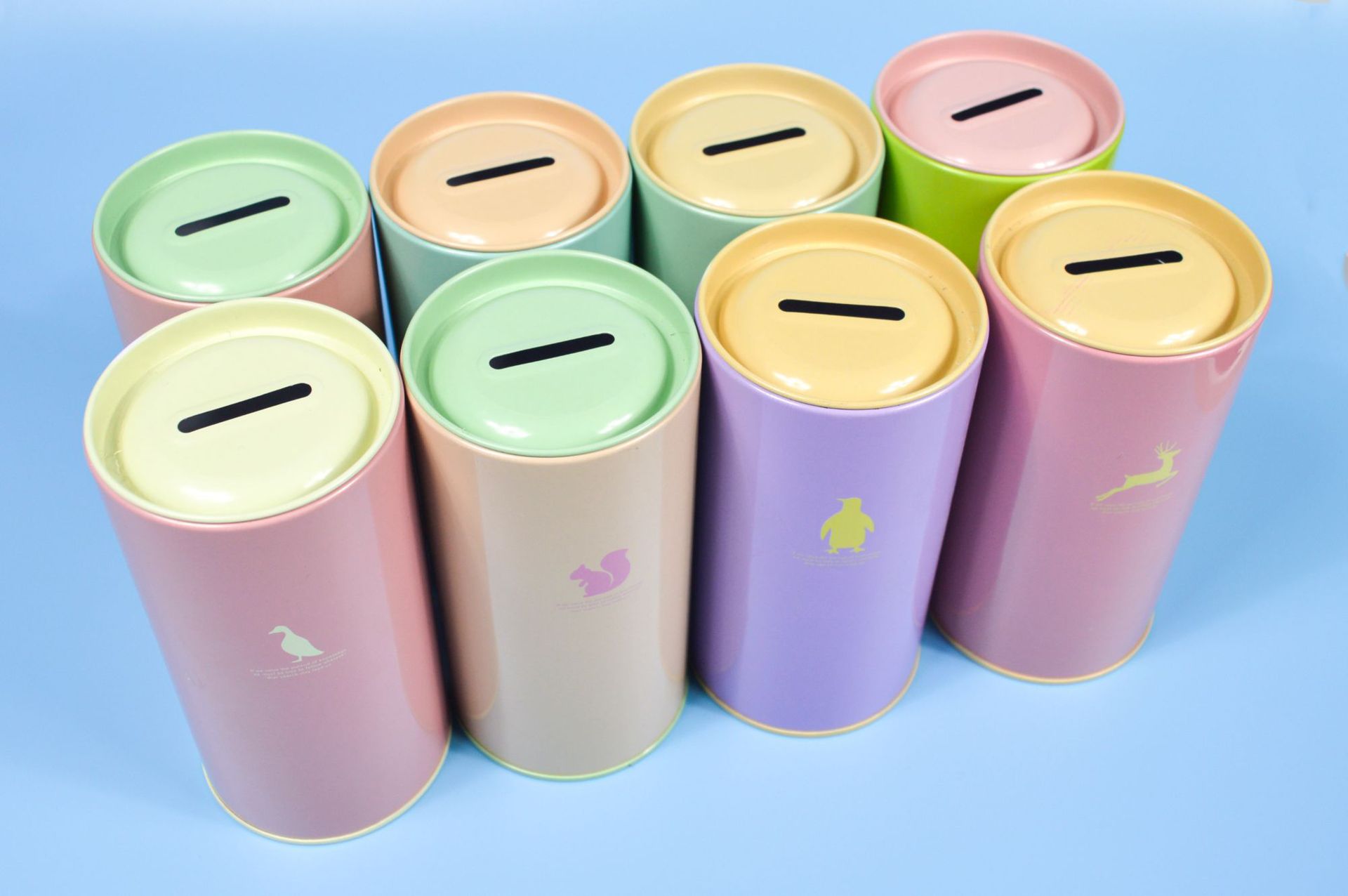 圆形马口铁存钱罐创意卡通储蓄罐笔筒学生礼品奖品金属包装圆罐