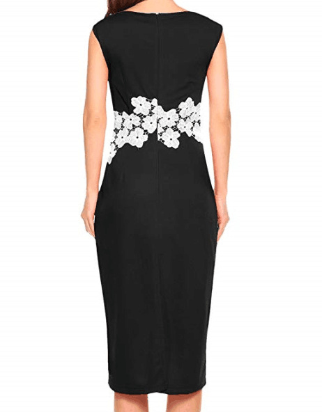 2018亚马逊速卖通爆款 腰节花边 纯色中长裙 无袖性感包臀裙