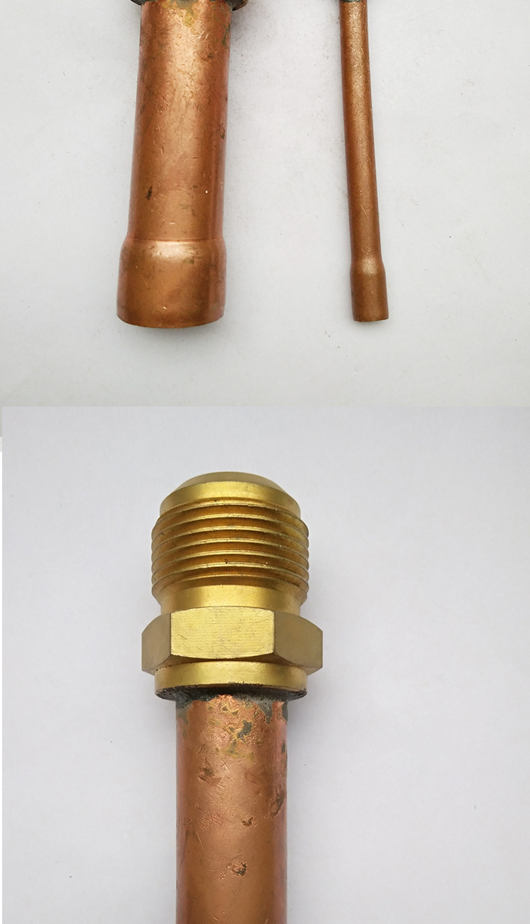 厂家直销焊接单接头空调内机铜管喇叭口接头全铜带管焊接头